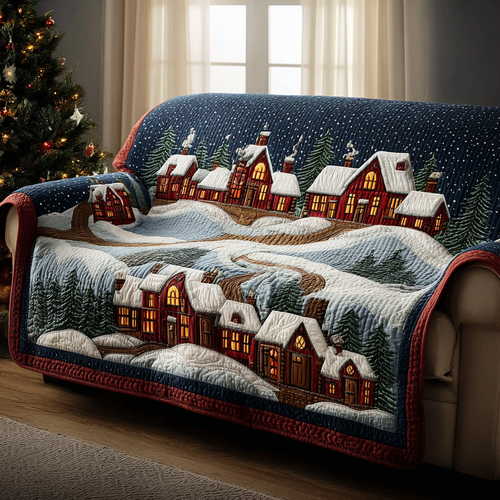 Winter Village Quilted Sofa Cover NCU0DK11480