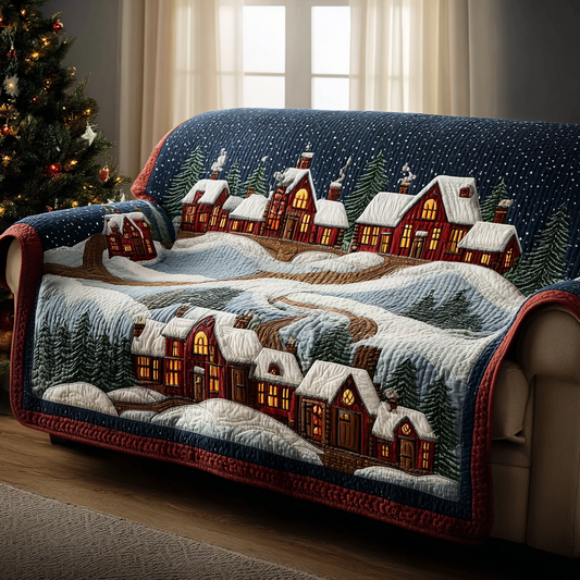 Winter Village Quilted Sofa Cover NCU0DK11480