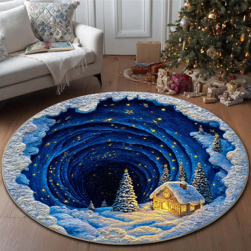 Winter Vortex Quilted Round Mat NCU0NT11254