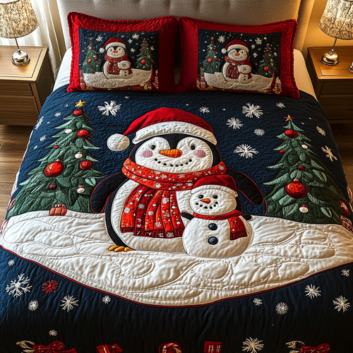 Winter Waddle 3-Piece Quilted Bedding Set NCU0DK2248