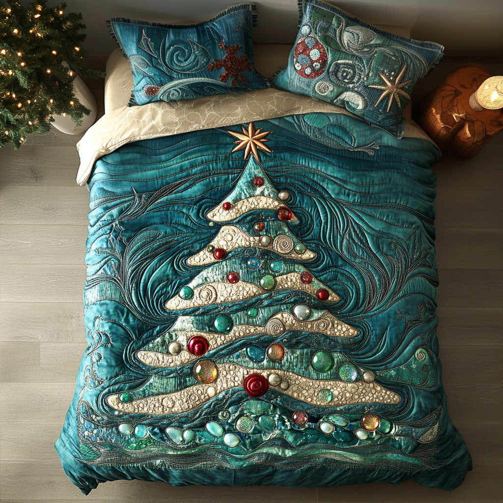 Winter Waves 3-Piece Quilted Bedding Set NCU0PT9764