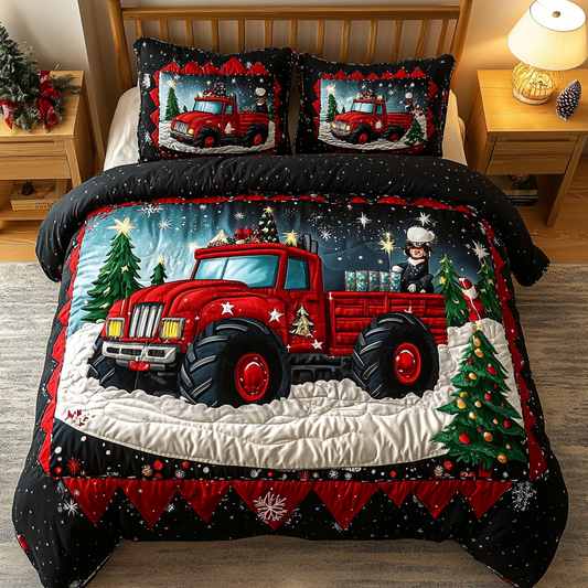 Winter Wheels 3-Piece Quilted Bedding Set NCU0TL2259