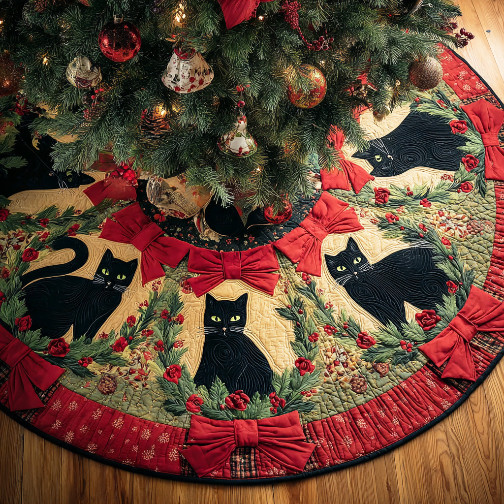 Winter Whisker Magic Christmas Quilted Tree Skirt NCU0TD1369