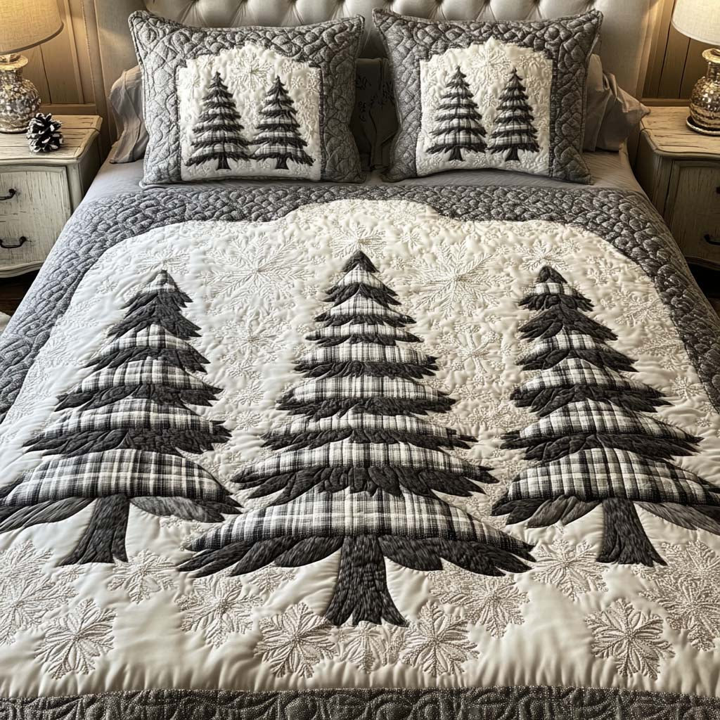 Winter Whisper 3-Piece Quilted Bedding Set NCU0NT2429