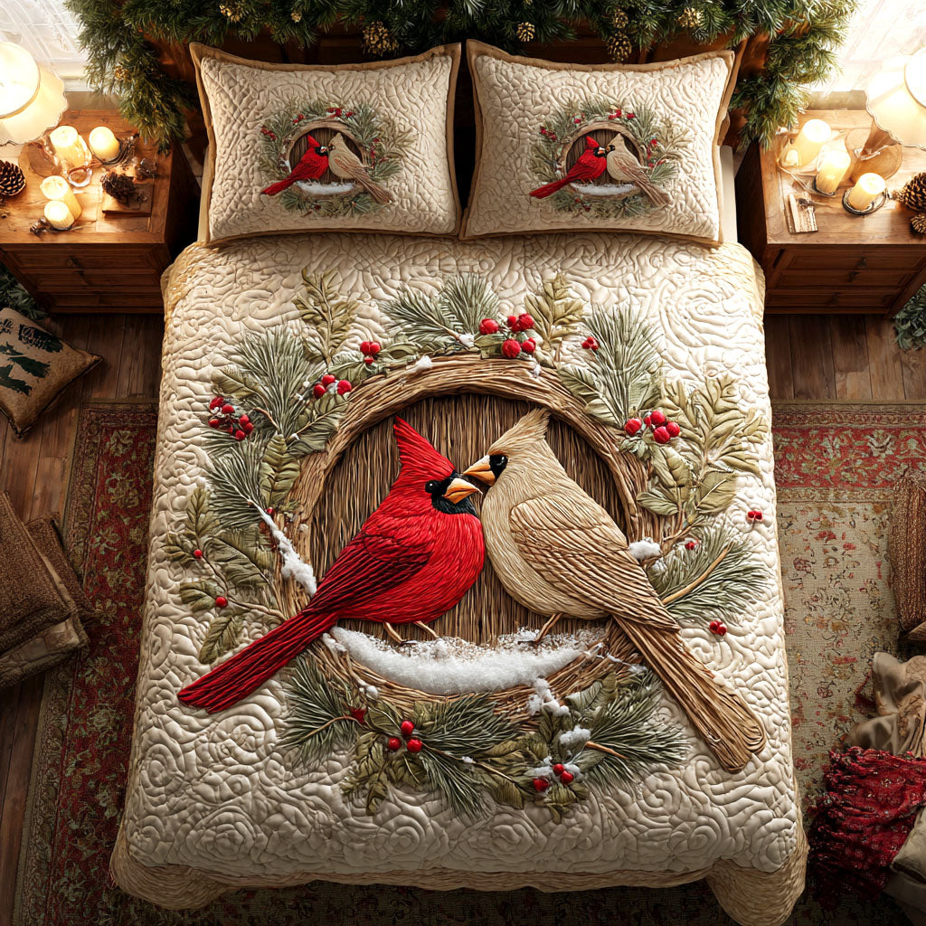 Winter Whisper 3-Piece Quilted Bedding Set NCU0TV1149