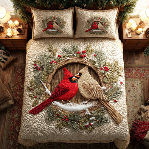 Winter Whisper 3-Piece Quilted Bedding Set NCU0TV1149