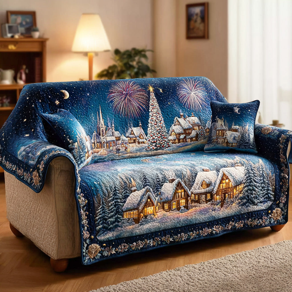 Winter Wish Meadow Quilted Sofa Cover NCU0TD1833