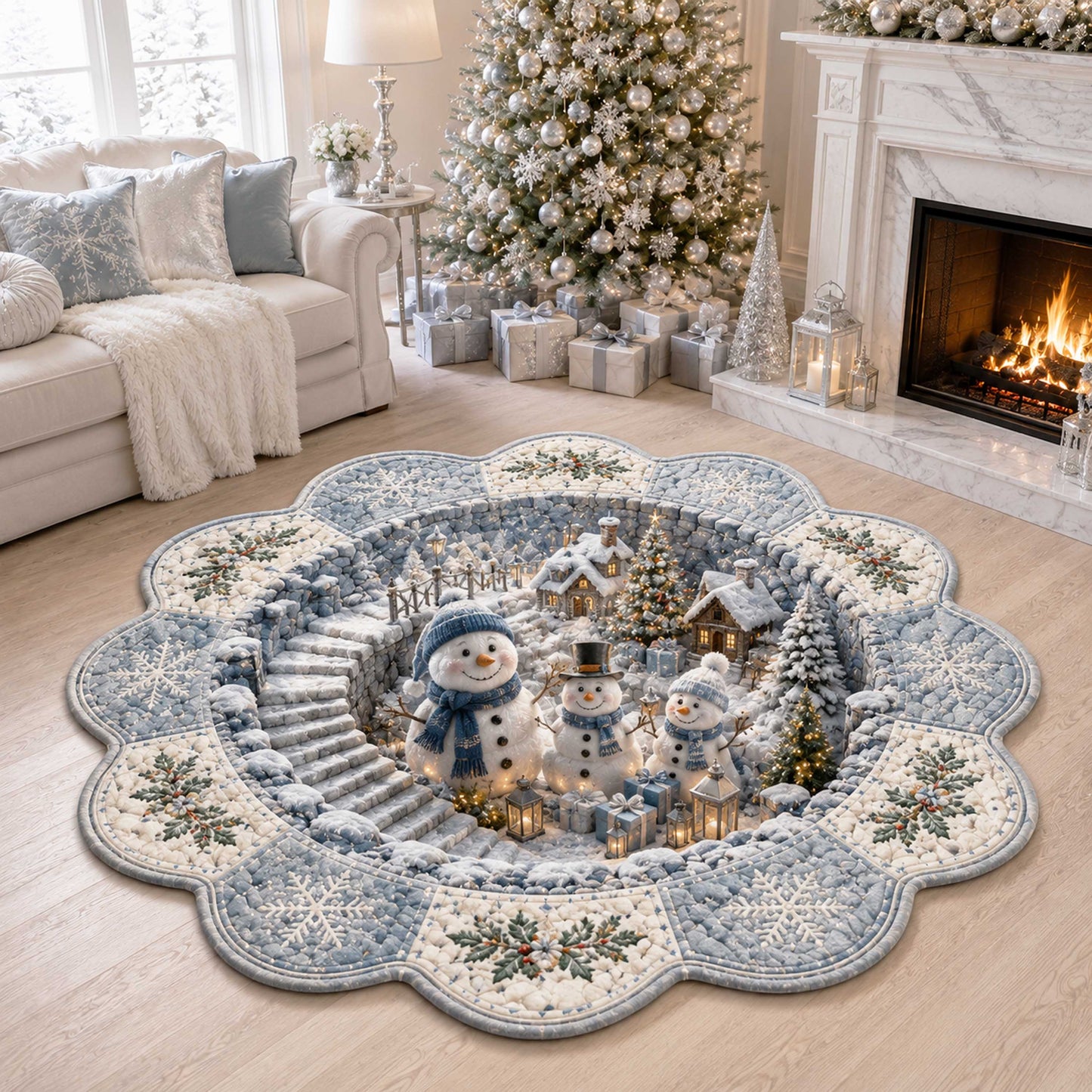 Winter Wonderland Custom Shape Area Rug NCU0TD3151