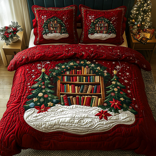 Winter Wonderland Library 3-Piece Quilted Bedding Set NCU0DV2072