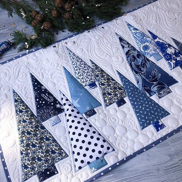 Winter Wonderland Pine Quilted Table Runner NCU0TL486