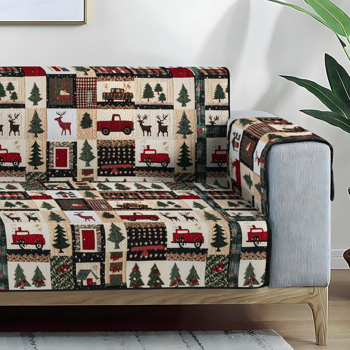 Winter Wonderland Quilted Sofa Cover NCU0PT939