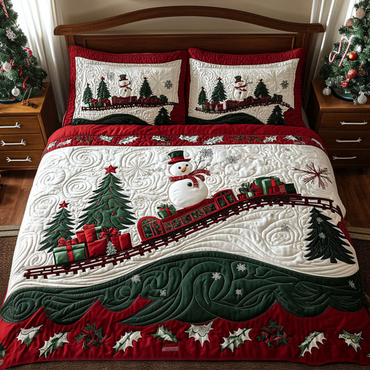 Christmas Polar Express 3-Piece Quilted Bedding Set NCU0VT269