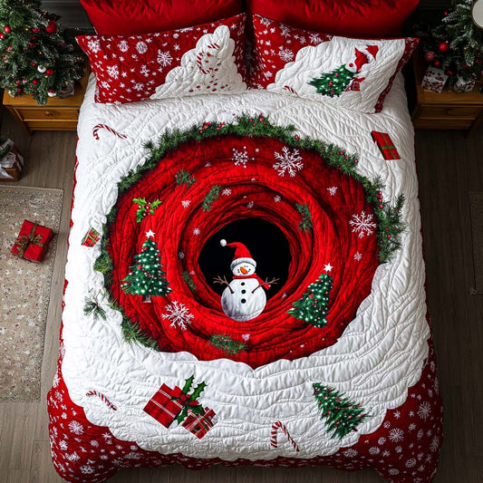 Winter Wonderland Warp 3-Piece Quilted Bedding Set NCU0PT9500