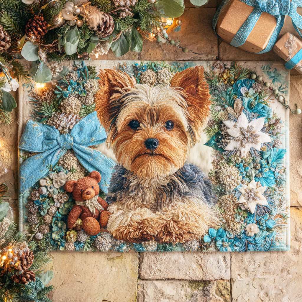 Winter Yorkie Doormat NCU0TD884