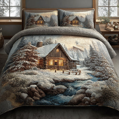 Winterwood Cabin Trail 3-Piece Quilted Bedding Set NCU0TD1822