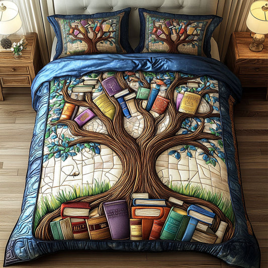 Wisdom Branches 3-Piece Quilted Bedding Set NCU0NT2927