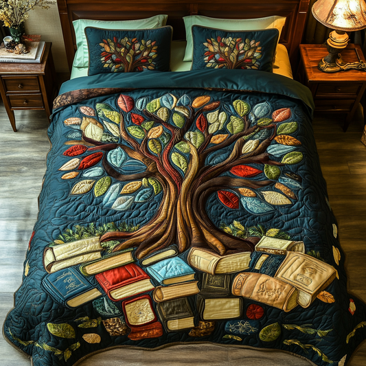 Wisdom Tree 3-Piece Quilted Bedding Set NCU0VH5441