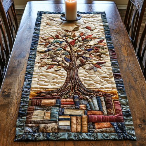 Wisdom Woods Quilted Table Runner NCU0VH4339