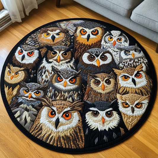 Wise Owl Quilted Round Mat NCU0DK7920