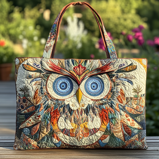 Wise Owl Quilted Tote Bag NCU0DK8953