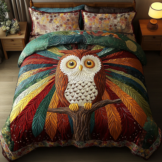 Wise Wings 3-Piece Quilted Bedding Set NCU0DK4558