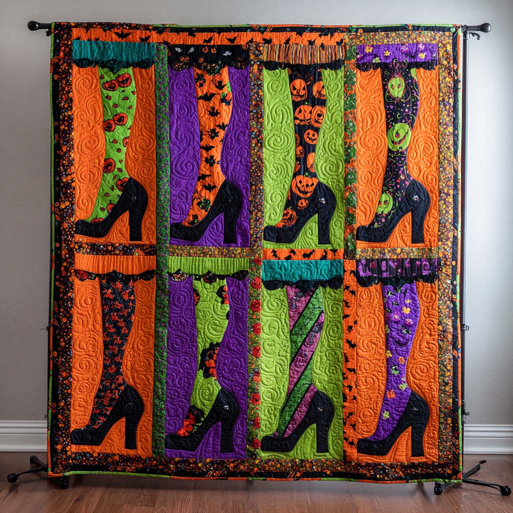 Witch Boots Parade Quilted Blanket NCU0NT9511