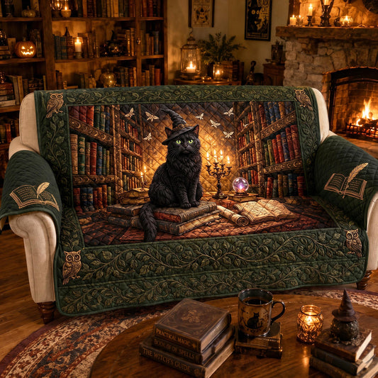 Witch Library Quilted Sofa Cover NCU0TD2917