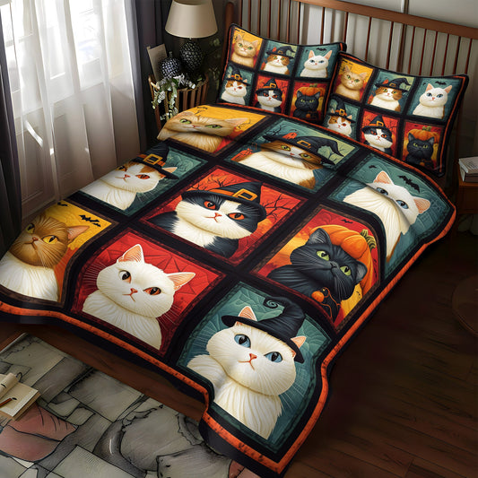 Witchy Cat 3-Piece Quilted Bedding Set NCU0TL1178