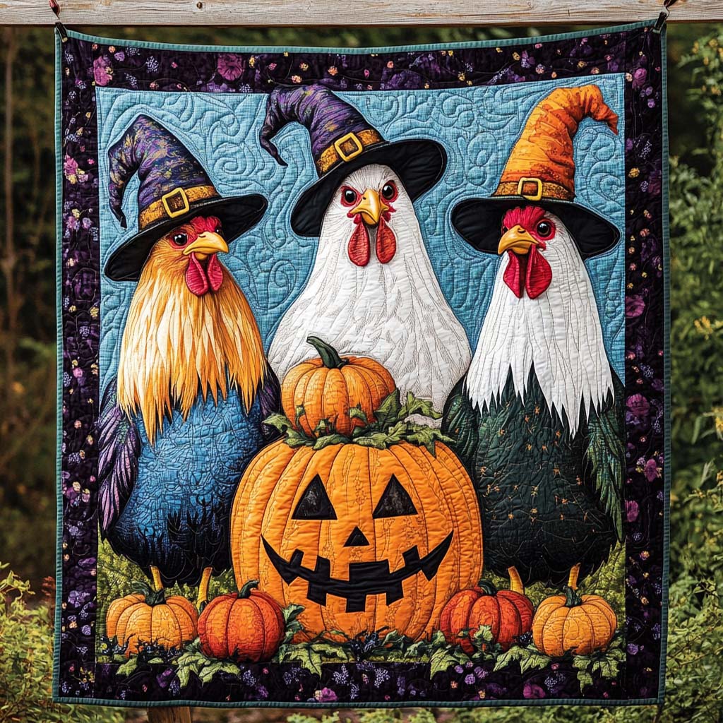 Witchy Hen Gathering Quilted Blanket NCU0NT1047