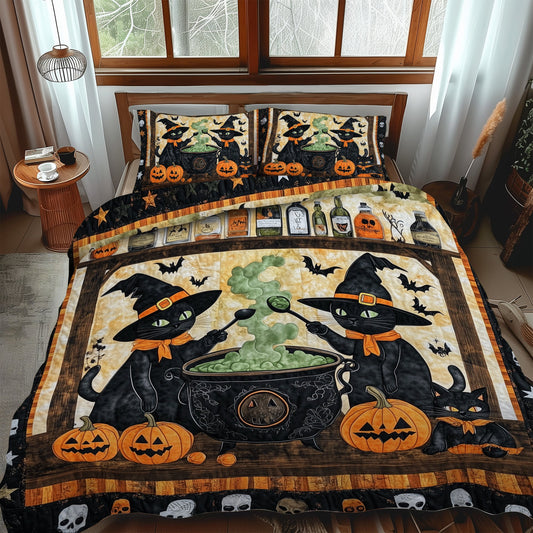 Witchy Paws 3-Piece Quilted Bedding Set NCU0TH1671