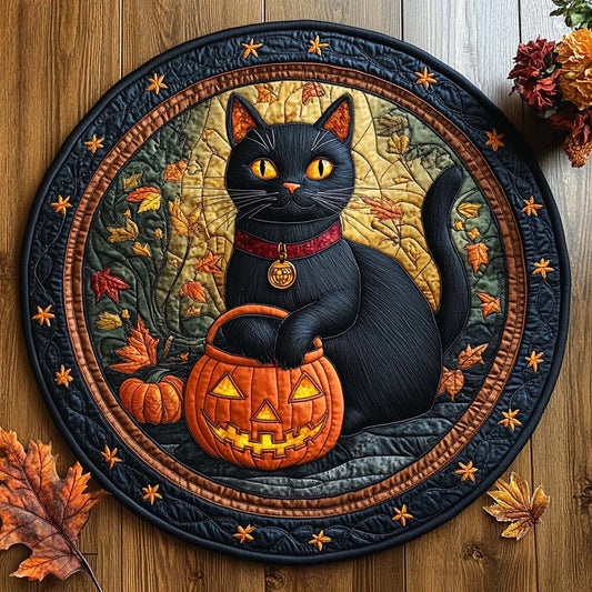 Witchy Whiskers Quilted Round Mat NCU0XD291
