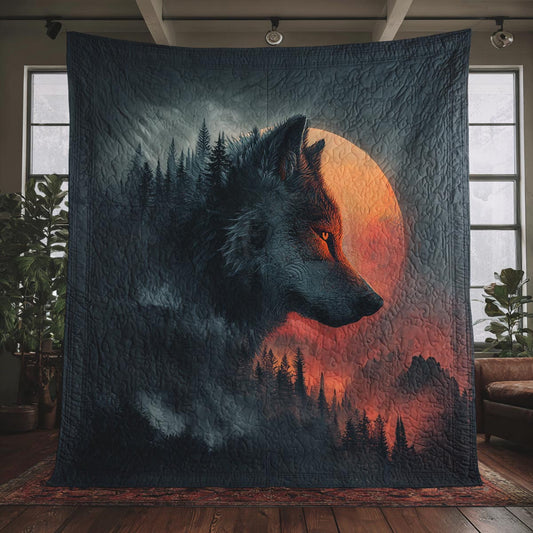 Wolf Watch Quilted Blanket NCU0DV9670