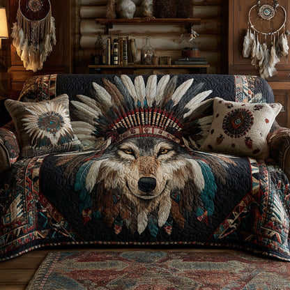 Wolf Chief Quilted Sofa Cover NCU0TV866