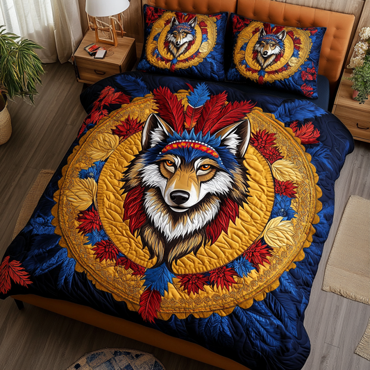 Wolf Dream 3-Piece Quilted Bedding Set NCU0DK8977