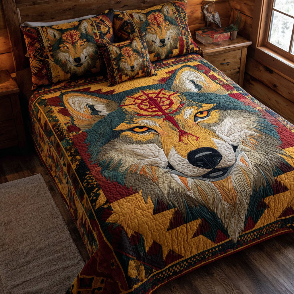 Wolf Echo 3-Piece Quilted Bedding Set NCU0DK11612