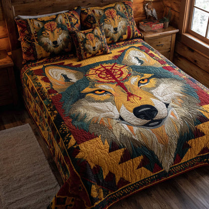Wolf Echo 3-Piece Quilted Bedding Set NCU0DK11612