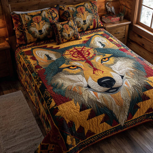 Wolf Echo 3-Piece Quilted Bedding Set NCU0DK11612