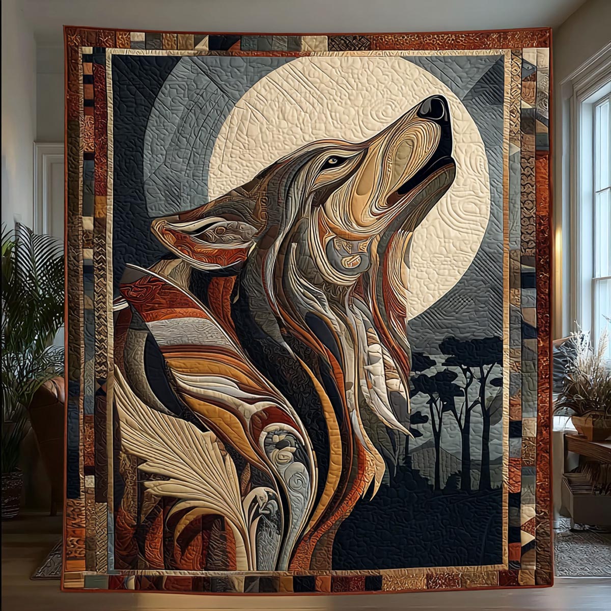 Wolf Guardian Quilted Blanket NCU0DV9675
