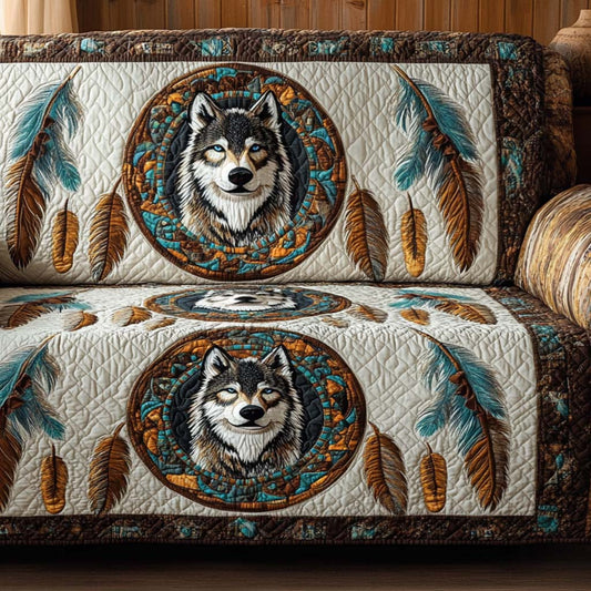 Wolf Guardian Quilted Sofa Cover NCU0NT10655