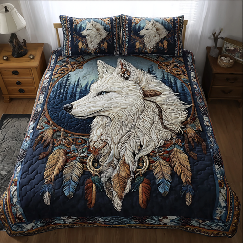 Wolf Horizon 3-Piece Quilted Bedding Set NCU0DK10541