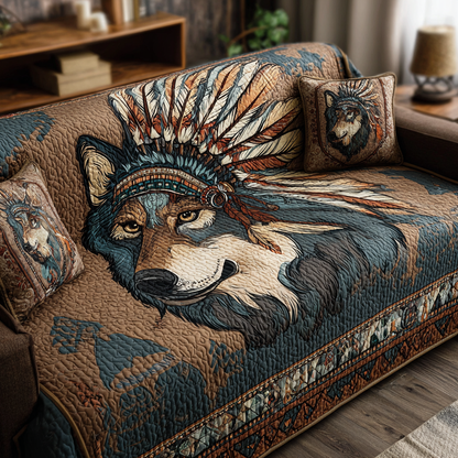 Wolf Path Quilted Sofa Cover NCU0DK10642
