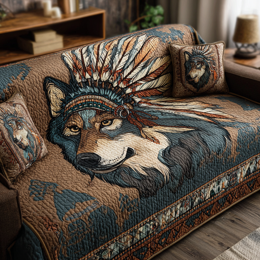 Wolf Path Quilted Sofa Cover NCU0DK10642