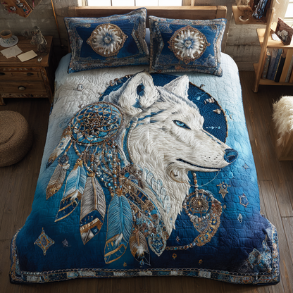 Wolf Spirit 3-Piece Quilted Bedding Set NCU0DK10540