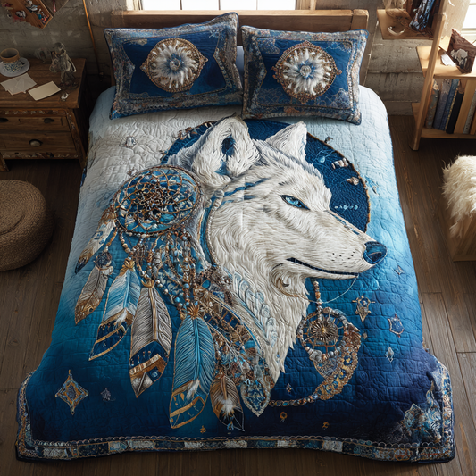 Wolf Spirit 3-Piece Quilted Bedding Set NCU0DK10540