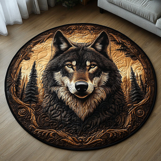 Wolf Spirit Quilted Round Mat NCU0DV6517