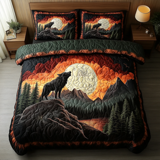 Wolf Territory 3-Piece Quilted Bedding Set NCU0DK8856
