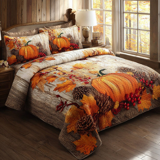 Wood Harvest 3-Piece Quilted Bedding Set NCU0VL3712