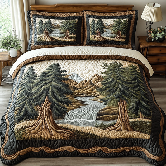 Wooded Wonder 3-Piece Quilted Bedding Set NCU0VH4178