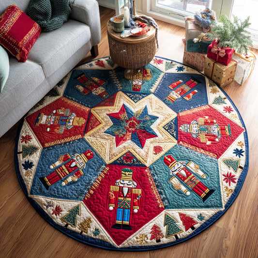Wooden Guard Quilted Round Mat NCU0TD256