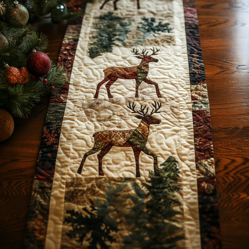 Woodland Elegance Quilted Table Runner NCU0PT2753